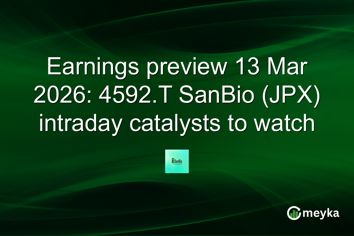 Earnings preview 13 Mar 2026: 4592.T SanBio (JPX) intraday catalysts to watch