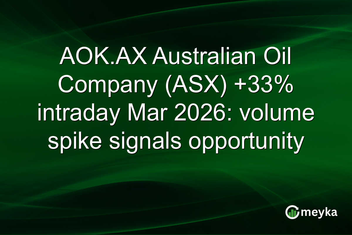 AOK.AX Australian Oil Company (ASX) +33% intraday Mar 2026: volume spike signals opportunity