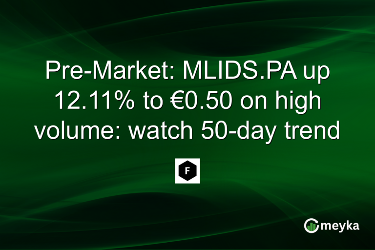 Pre-Market: MLIDS.PA up 12.11% to €0.50 on high volume: watch 50-day trend
