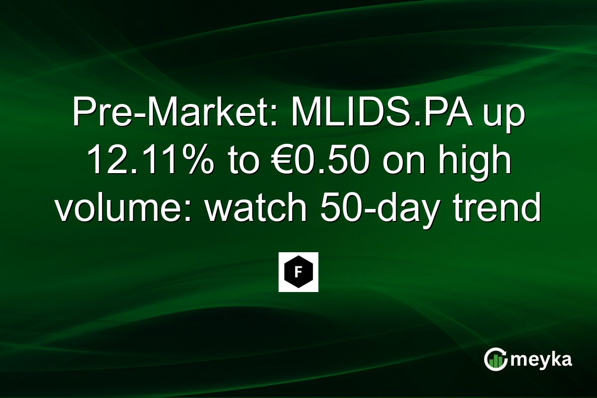 Pre-Market: MLIDS.PA up 12.11% to €0.50 on high volume: watch 50-day trend