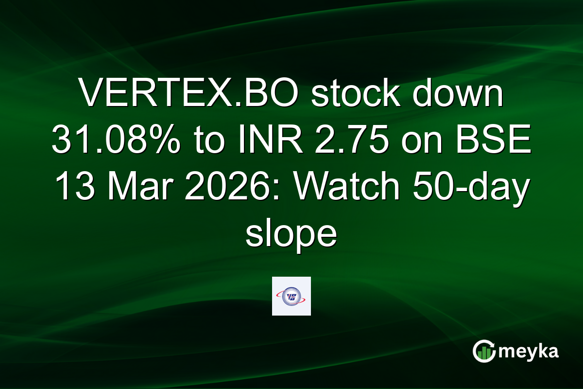 VERTEX.BO stock down 31.08% to INR 2.75 on BSE 13 Mar 2026: Watch 50-day slope