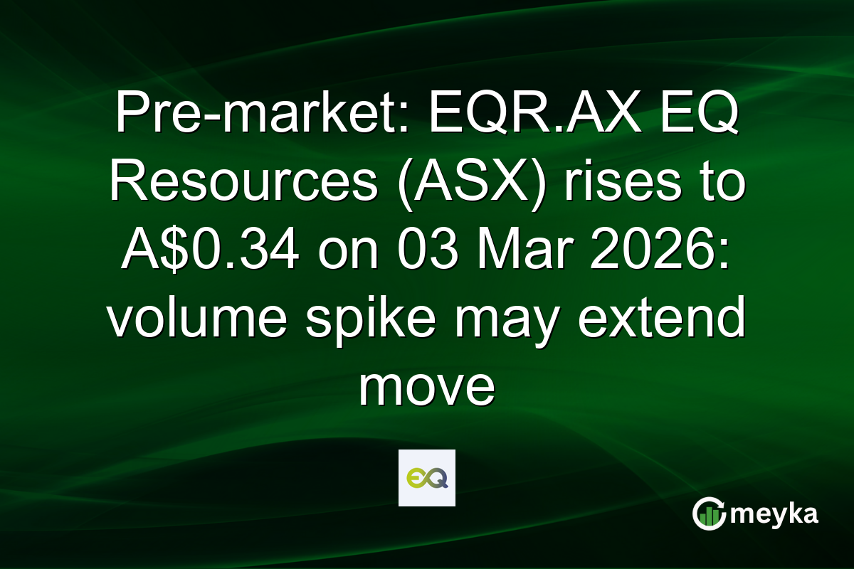 Pre-market: EQR.AX EQ Resources (ASX) rises to A$0.34 on 03 Mar 2026: volume spike may extend move