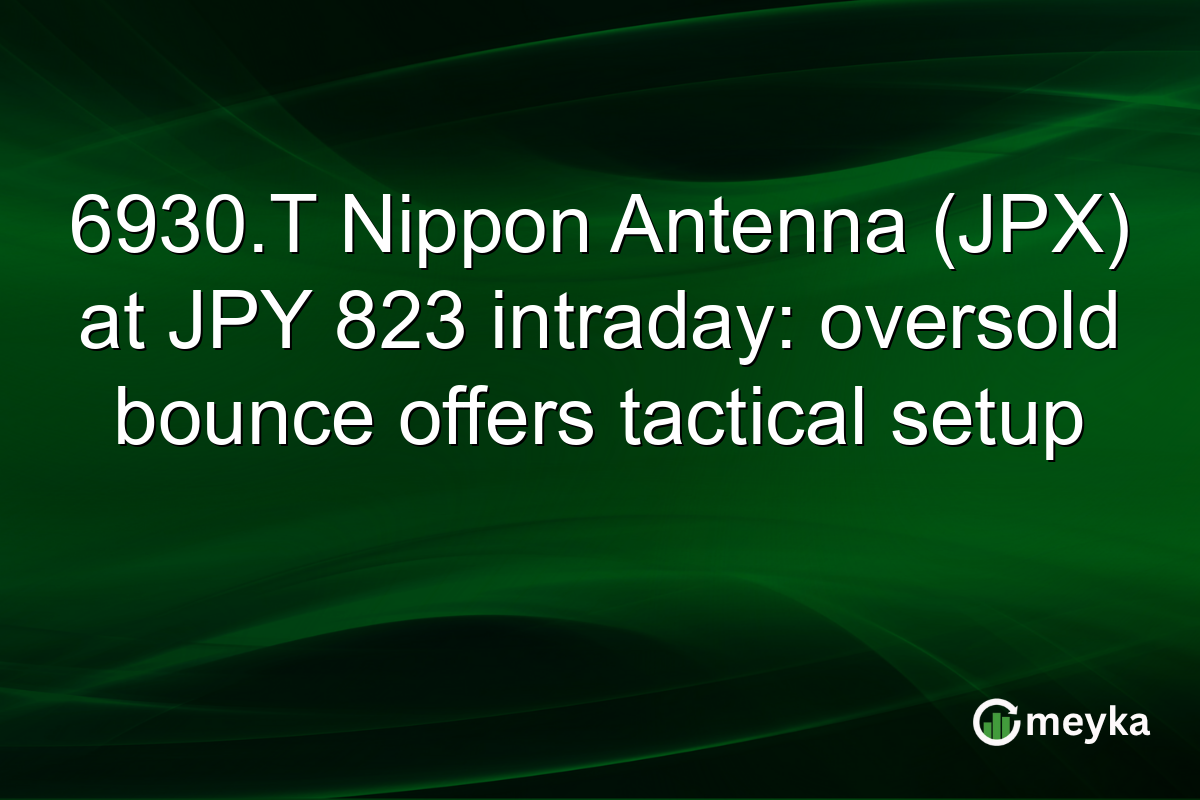 6930.T Nippon Antenna (JPX) at JPY 823 intraday: oversold bounce offers tactical setup