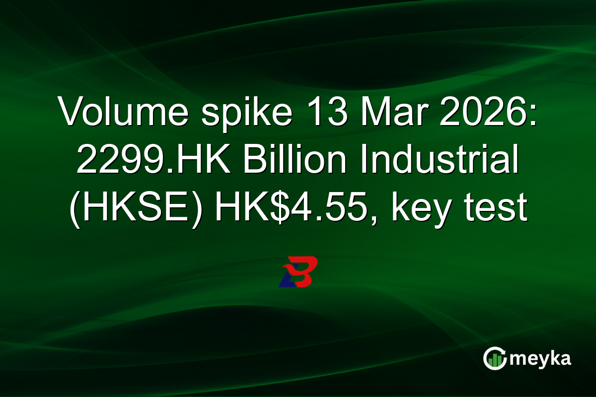 Volume spike 13 Mar 2026: 2299.HK Billion Industrial (HKSE) HK$4.55, key test