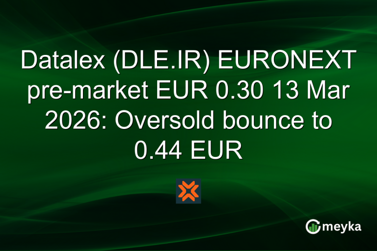 Datalex (DLE.IR) EURONEXT pre-market EUR 0.30 13 Mar 2026: Oversold bounce to 0.44 EUR