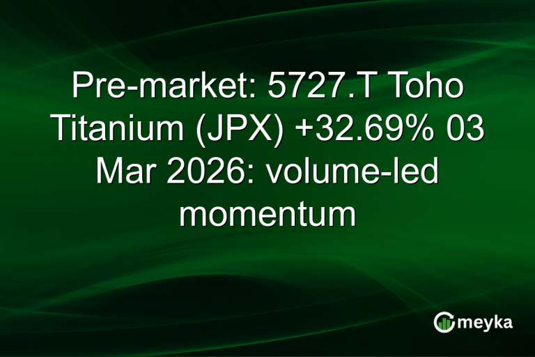 Pre-market: 5727.T Toho Titanium (JPX) +32.69% 03 Mar 2026: volume-led momentum