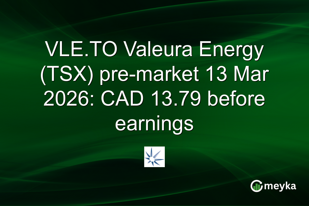 VLE.TO Valeura Energy (TSX) pre-market 13 Mar 2026: CAD 13.79 before earnings