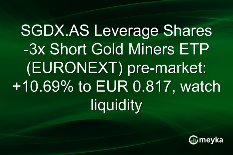 SGDX.AS Leverage Shares -3x Short Gold Miners ETP (EURONEXT) pre-market: +10.69% to EUR 0.817, watch liquidity