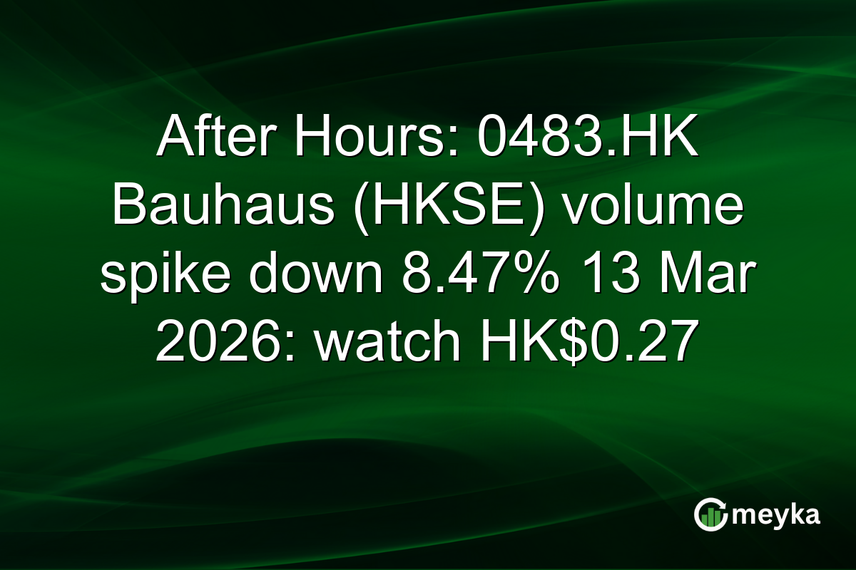 After Hours: 0483.HK Bauhaus (HKSE) volume spike down 8.47% 13 Mar 2026: watch HK$0.27