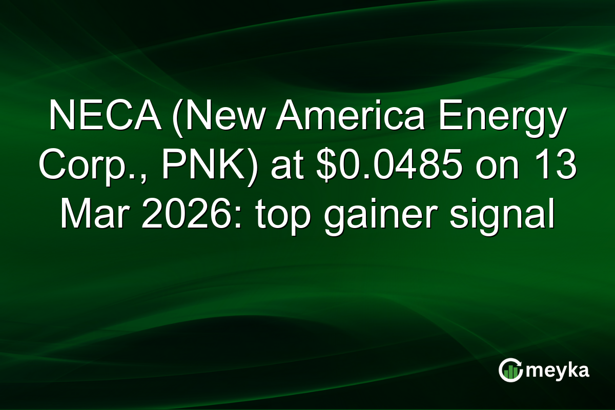 NECA (New America Energy Corp., PNK) at $0.0485 on 13 Mar 2026: top gainer signal