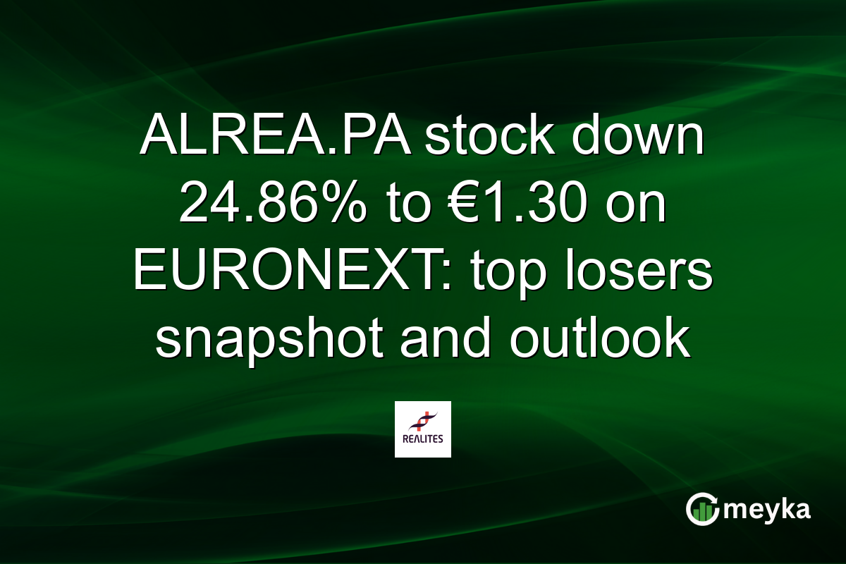 ALREA.PA stock down 24.86% to €1.30 on EURONEXT: top losers snapshot and outlook