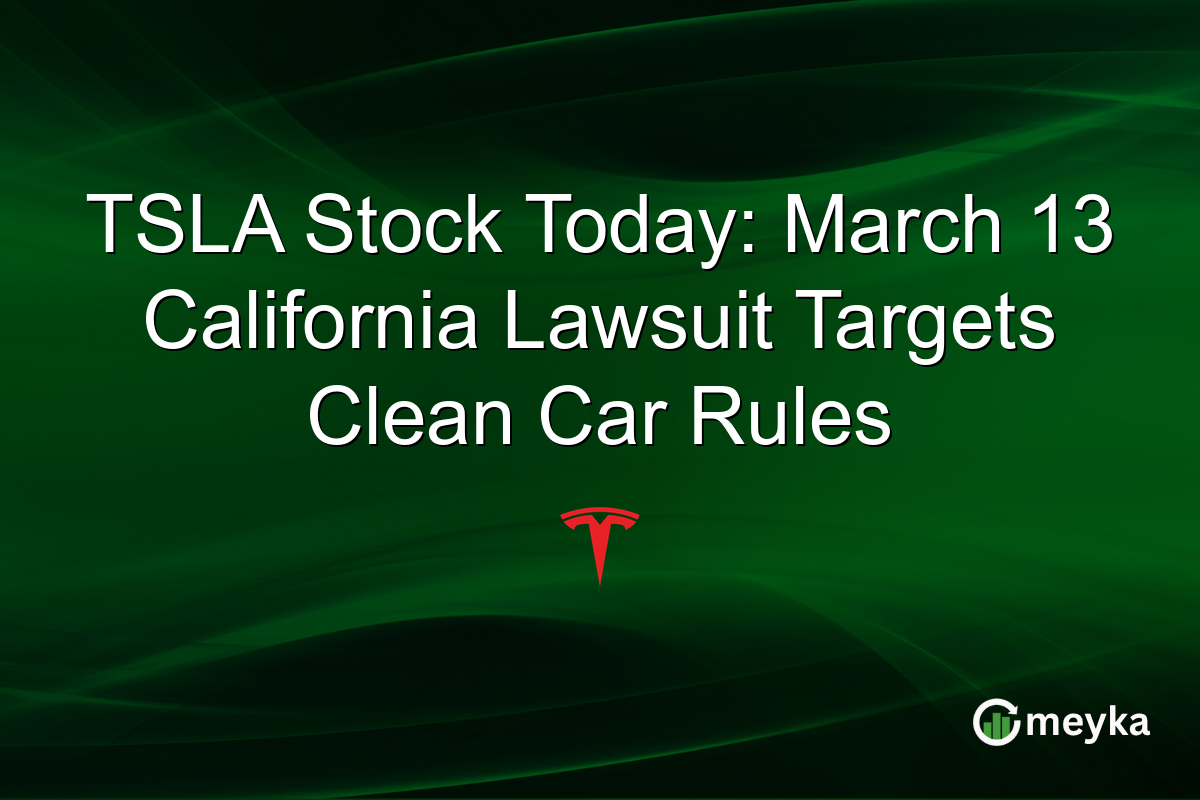 TSLA Stock Today: March 13 California Lawsuit Targets Clean Car Rules