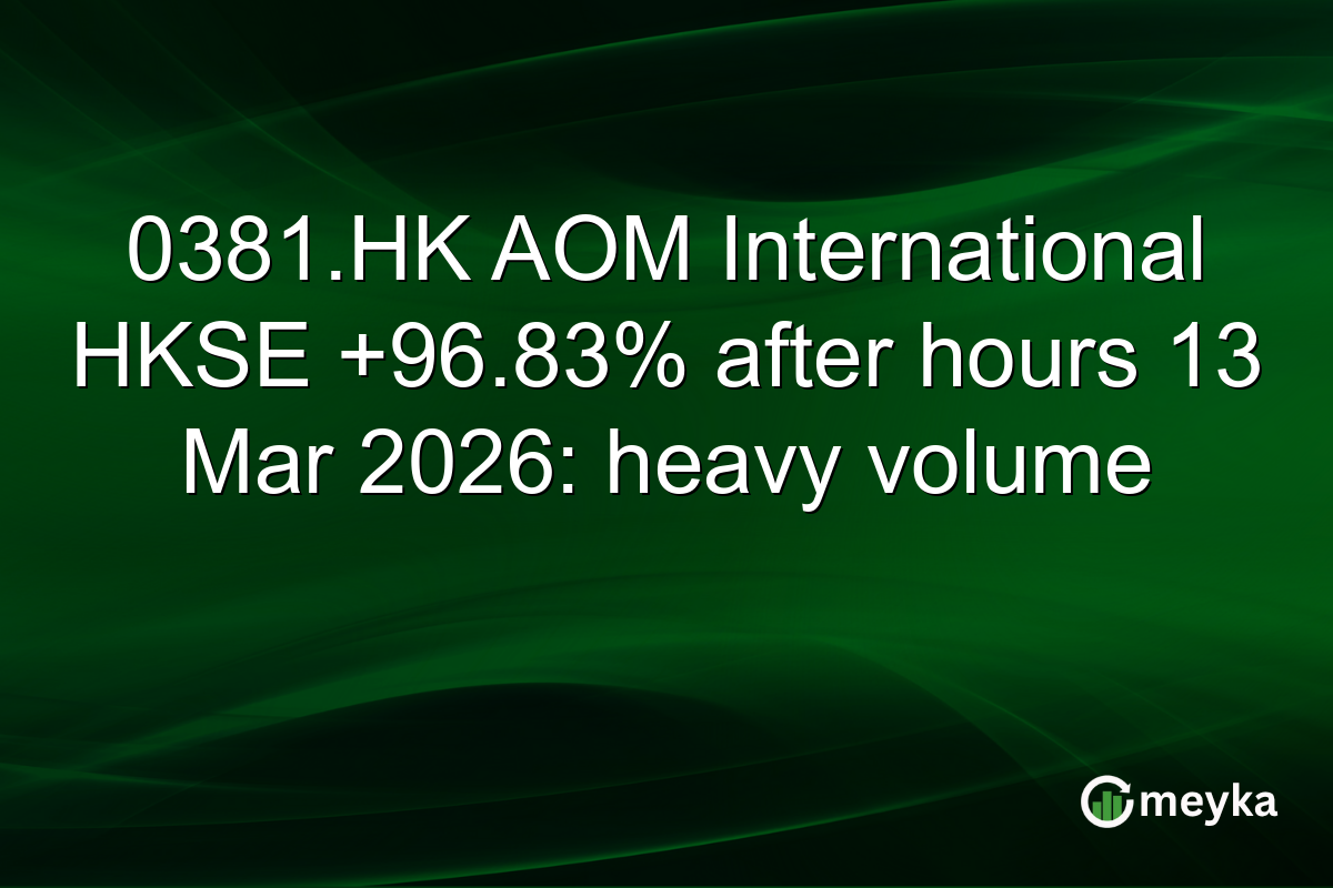 0381.HK AOM International HKSE +96.83% after hours 13 Mar 2026: heavy volume