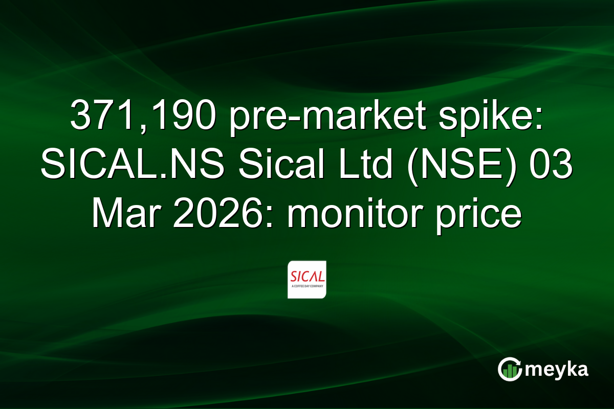 371,190 pre-market spike: SICAL.NS Sical Ltd (NSE) 03 Mar 2026: monitor price