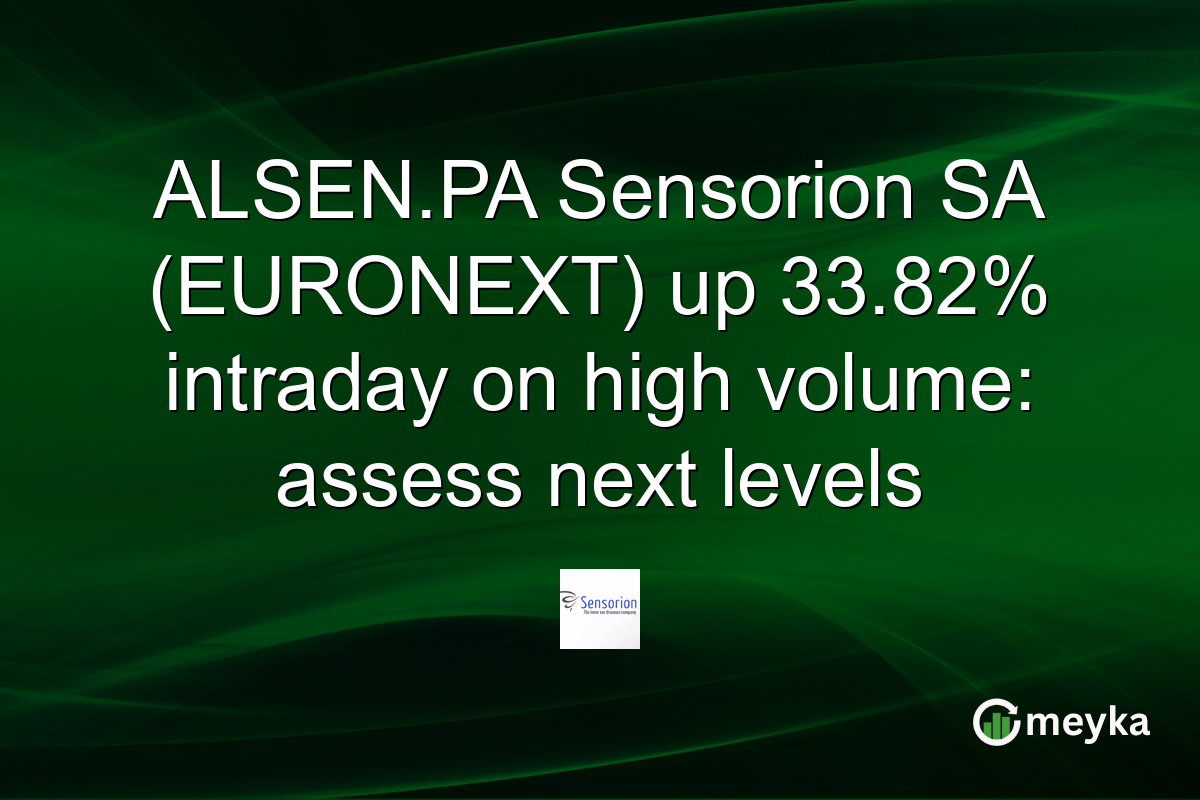 ALSEN.PA Sensorion SA (EURONEXT) up 33.82% intraday on high volume: assess next levels
