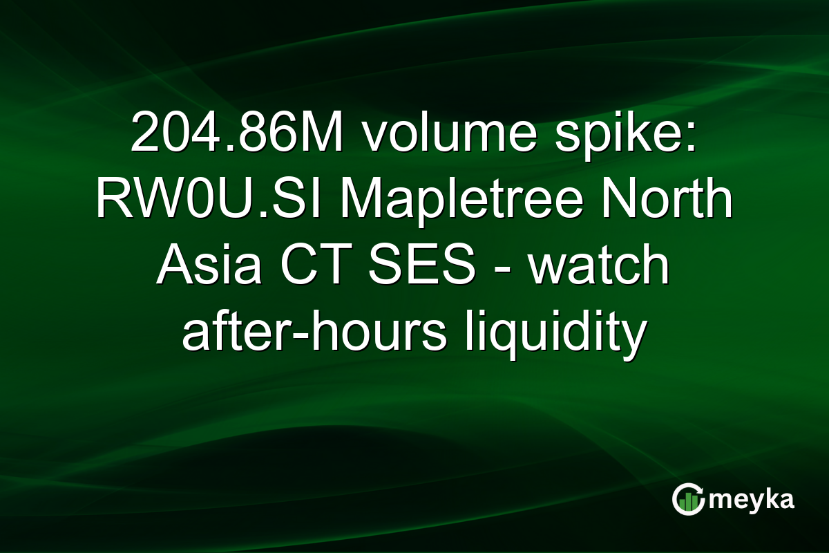 204.86M volume spike: RW0U.SI Mapletree North Asia CT SES – watch after-hours liquidity