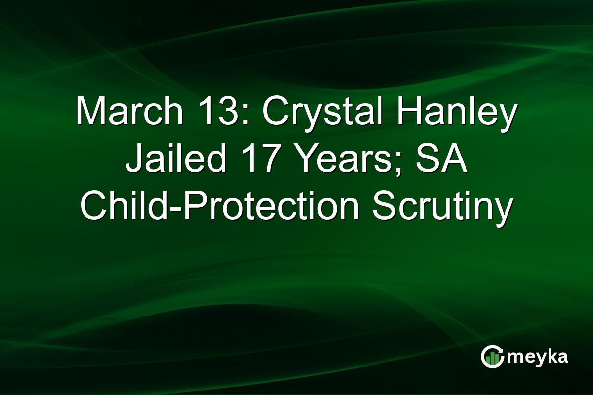 March 13: Crystal Hanley Jailed 17 Years; SA Child-Protection Scrutiny