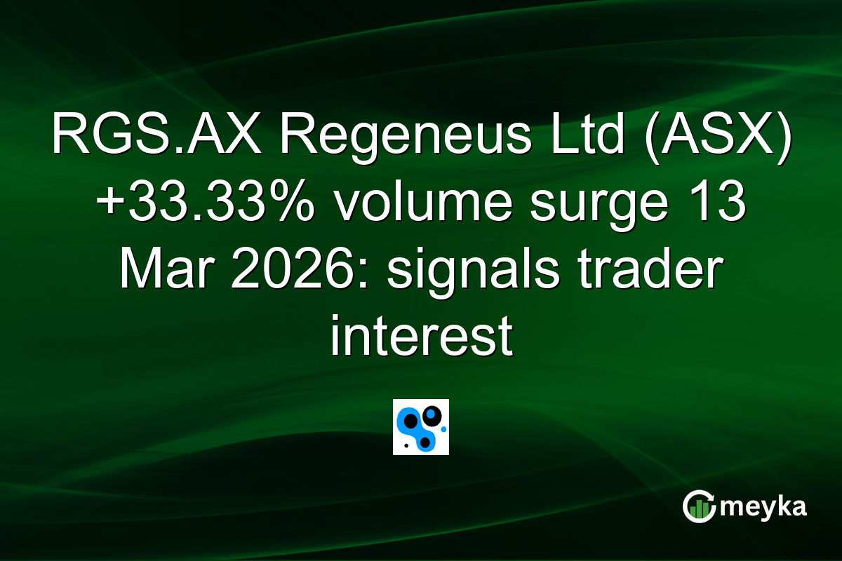 RGS.AX Regeneus Ltd (ASX) +33.33% volume surge 13 Mar 2026: signals trader interest