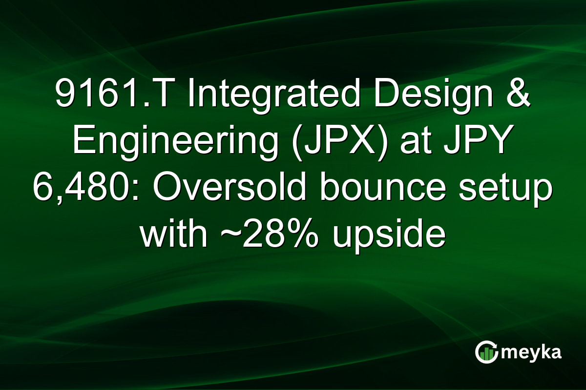 9161.T Integrated Design & Engineering (JPX) at JPY 6,480: Oversold bounce setup with ~28% upside