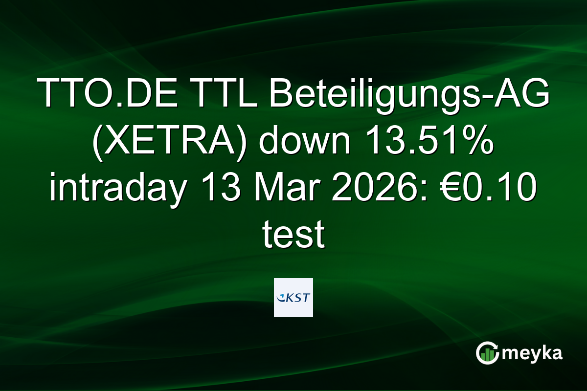 TTO.DE TTL Beteiligungs-AG (XETRA) down 13.51% intraday 13 Mar 2026: €0.10 test