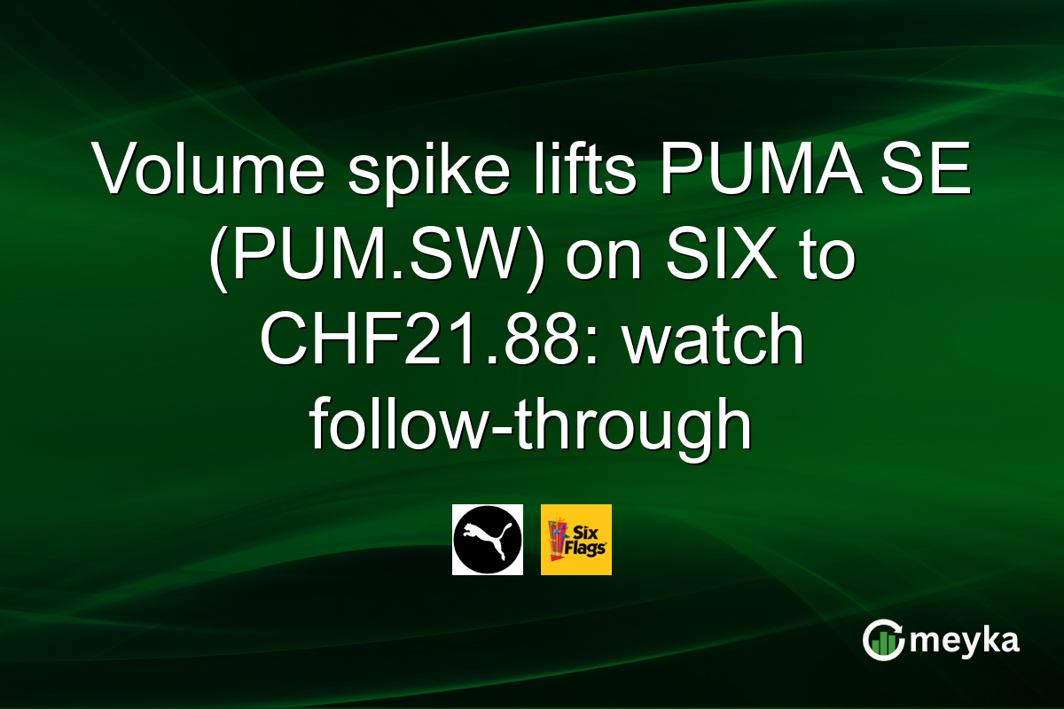 Volume spike lifts PUMA SE (PUM.SW) on SIX to CHF21.88: watch follow-through