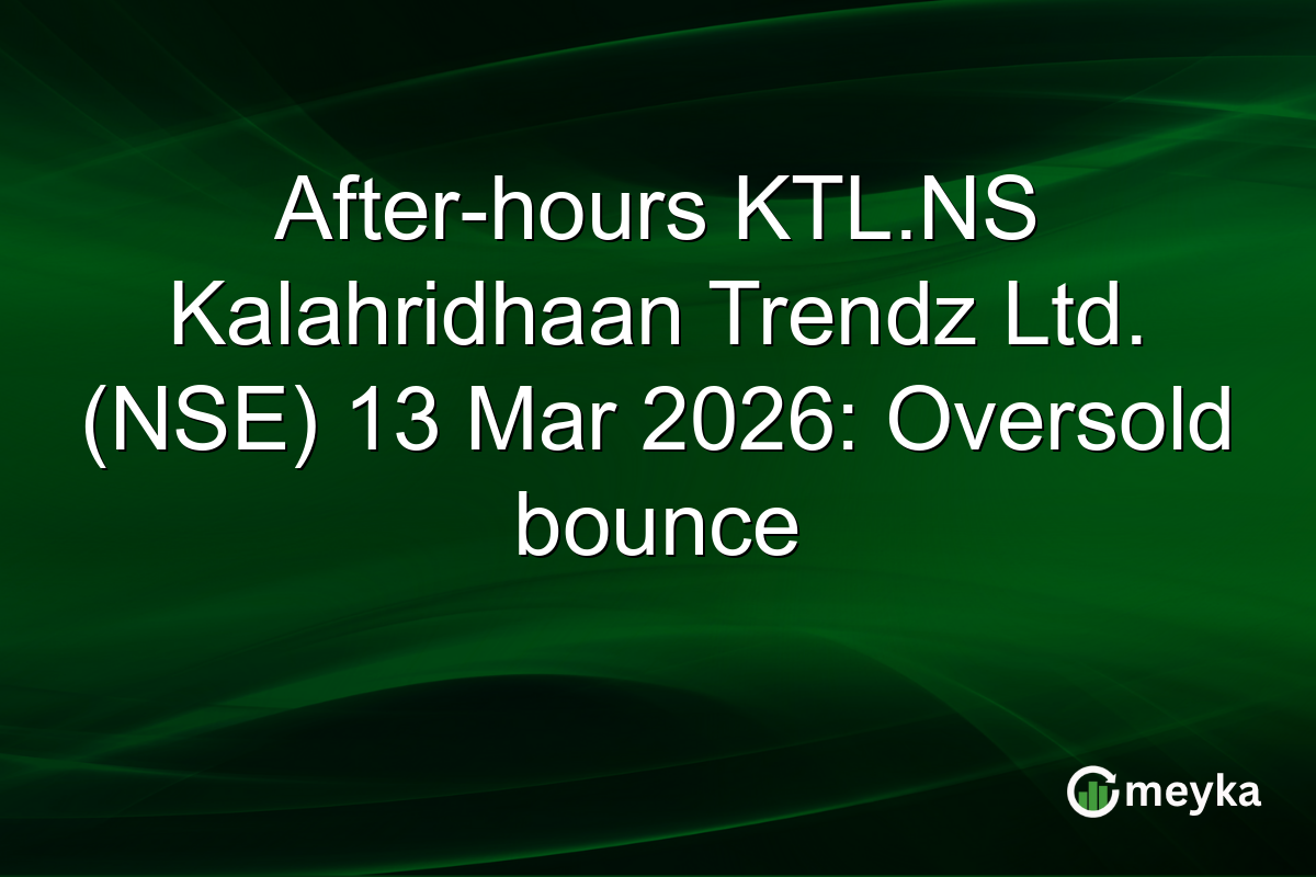 After-hours KTL.NS Kalahridhaan Trendz Ltd. (NSE) 13 Mar 2026: Oversold bounce