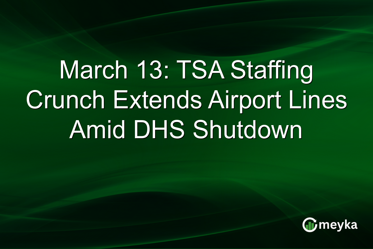 March 13: TSA Staffing Crunch Extends Airport Lines Amid DHS Shutdown