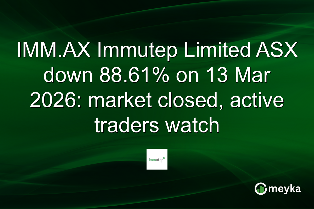 IMM.AX Immutep Limited ASX down 88.61% on 13 Mar 2026: market closed, active traders watch