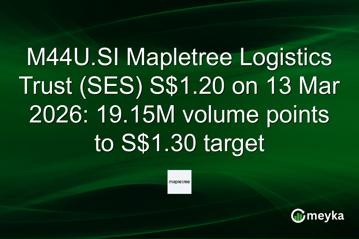 M44U.SI Mapletree Logistics Trust (SES) S$1.20 on 13 Mar 2026: 19.15M volume points to S$1.30 target