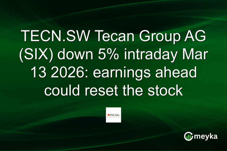 TECN.SW Tecan Group AG (SIX) down 5% intraday Mar 13 2026: earnings ahead could reset the stock
