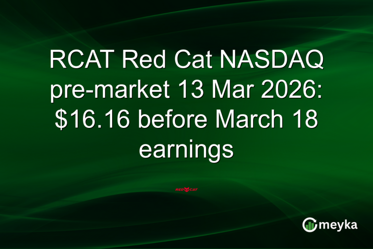 RCAT Red Cat NASDAQ pre-market 13 Mar 2026: $16.16 before March 18 earnings
