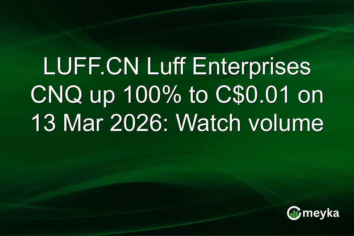 LUFF.CN Luff Enterprises CNQ up 100% to C$0.01 on 13 Mar 2026: Watch volume