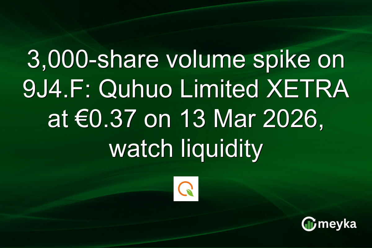 3,000-share volume spike on 9J4.F: Quhuo Limited XETRA at €0.37 on 13 Mar 2026, watch liquidity