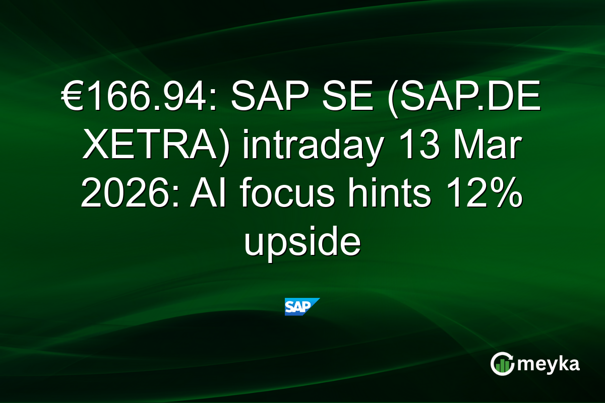 €166.94: SAP SE (SAP.DE XETRA) intraday 13 Mar 2026: AI focus hints 12% upside