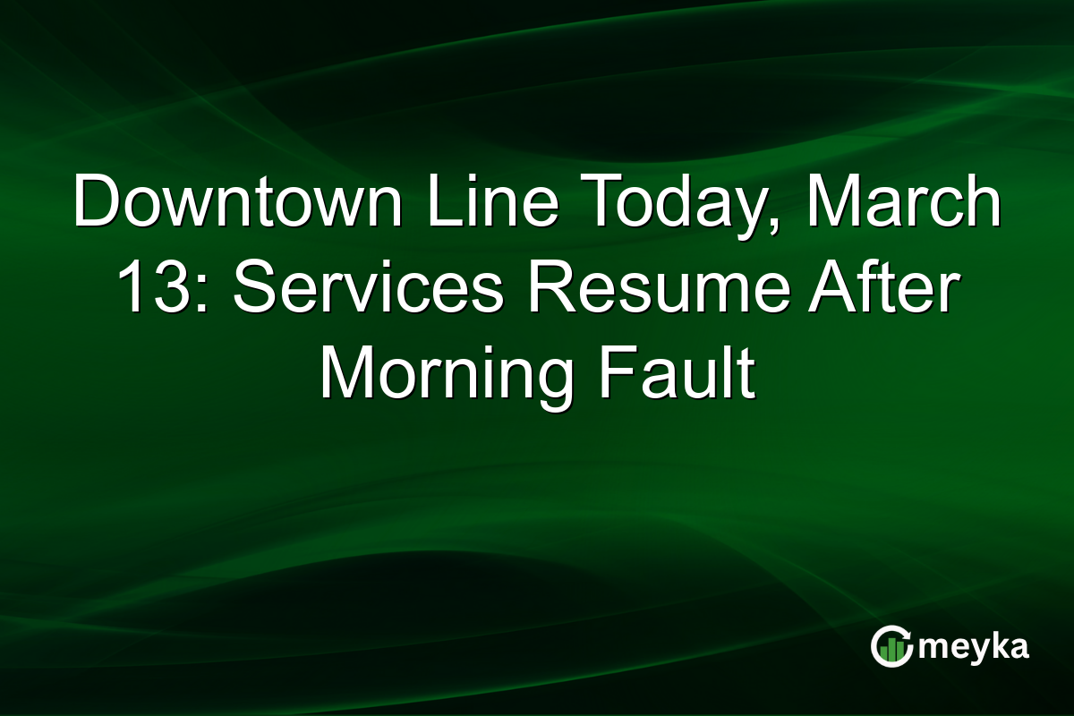 Downtown Line Today, March 13: Services Resume After Morning Fault
