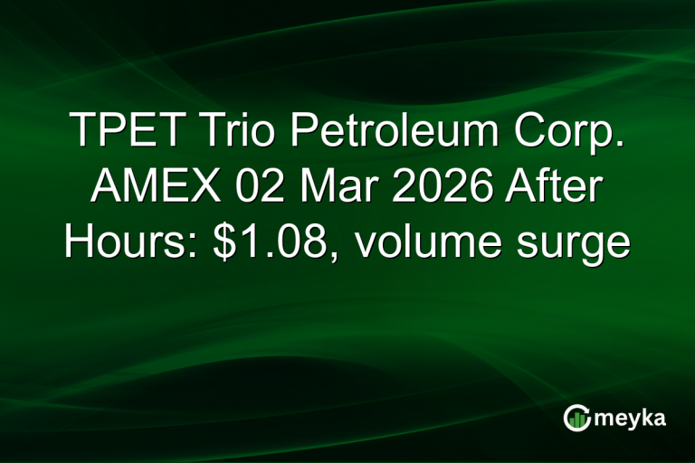 TPET Trio Petroleum Corp. AMEX 02 Mar 2026 After Hours: $1.08, volume surge