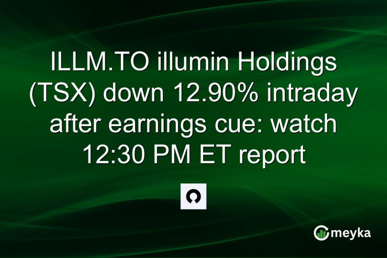 ILLM.TO illumin Holdings (TSX) down 12.90% intraday after earnings cue: watch 12:30 PM ET report
