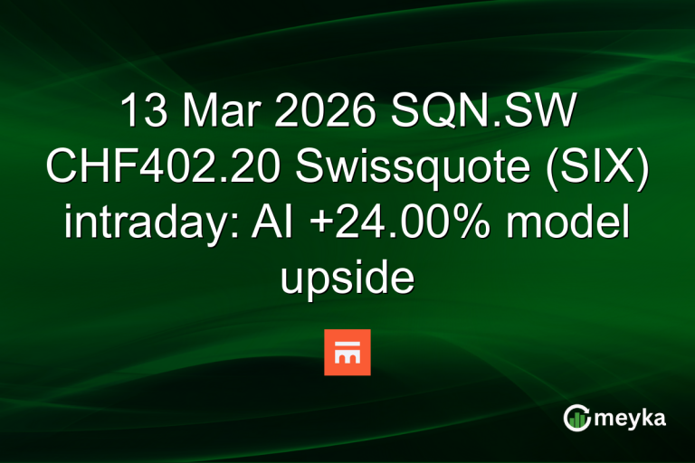 13 Mar 2026 SQN.SW CHF402.20 Swissquote (SIX) intraday: AI +24.00% model upside