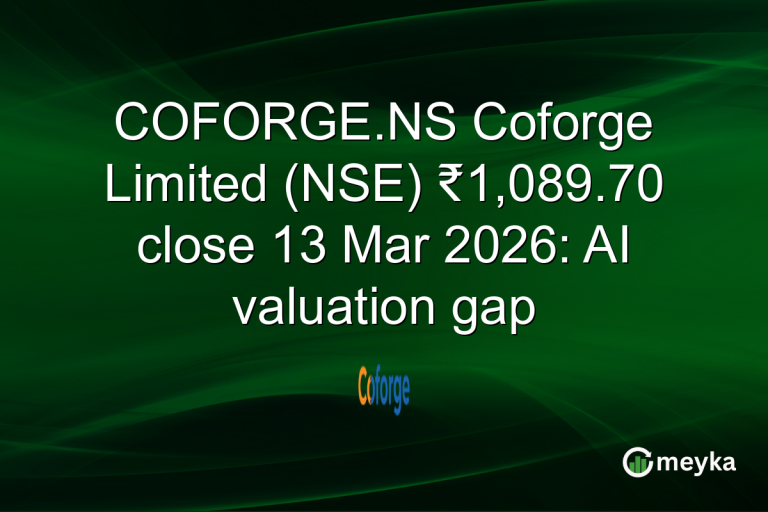COFORGE.NS Coforge Limited (NSE) ₹1,089.70 close 13 Mar 2026: AI valuation gap