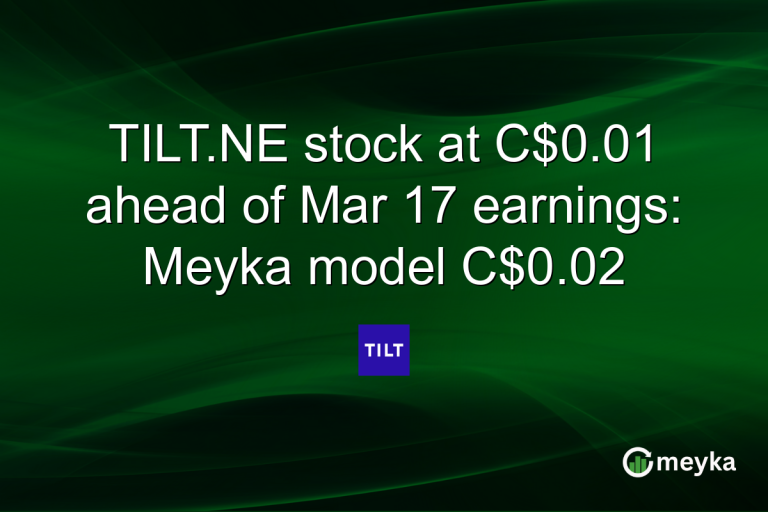TILT.NE stock at C$0.01 ahead of Mar 17 earnings: Meyka model C$0.02