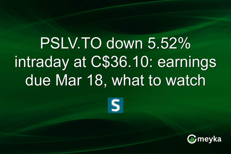 PSLV.TO down 5.52% intraday at C$36.10: earnings due Mar 18, what to watch