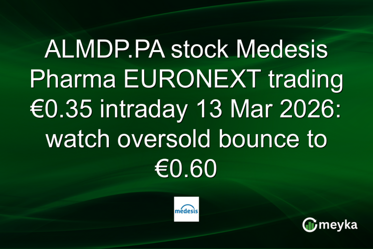 ALMDP.PA stock Medesis Pharma EURONEXT trading €0.35 intraday 13 Mar 2026: watch oversold bounce to €0.60