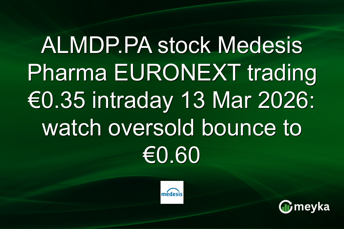 ALMDP.PA stock Medesis Pharma EURONEXT trading €0.35 intraday 13 Mar 2026: watch oversold bounce to €0.60