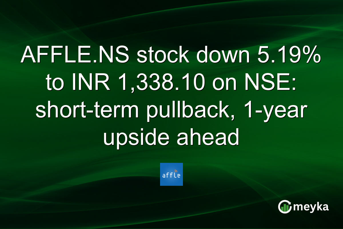AFFLE.NS stock down 5.19% to INR 1,338.10 on NSE: short-term pullback, 1-year upside ahead