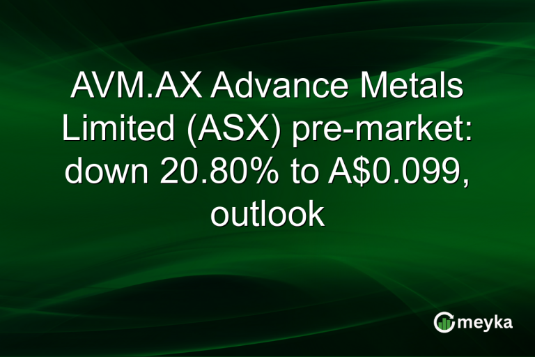 AVM.AX Advance Metals Limited (ASX) pre-market: down 20.80% to A$0.099, outlook