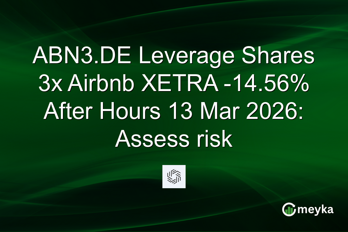 ABN3.DE Leverage Shares 3x Airbnb XETRA -14.56% After Hours 13 Mar 2026: Assess risk