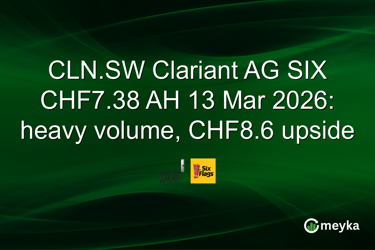 CLN.SW Clariant AG SIX CHF7.38 AH 13 Mar 2026: heavy volume, CHF8.6 upside