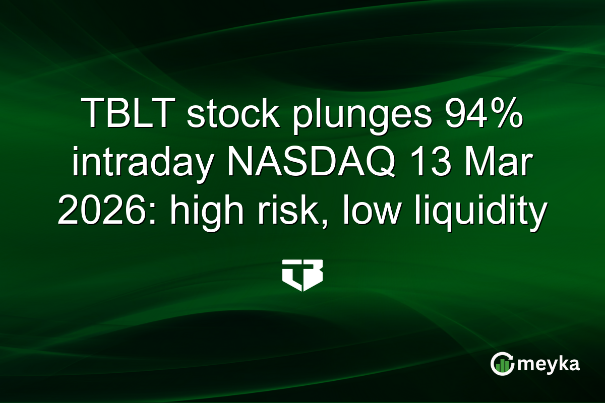 TBLT stock plunges 94% intraday NASDAQ 13 Mar 2026: high risk, low liquidity