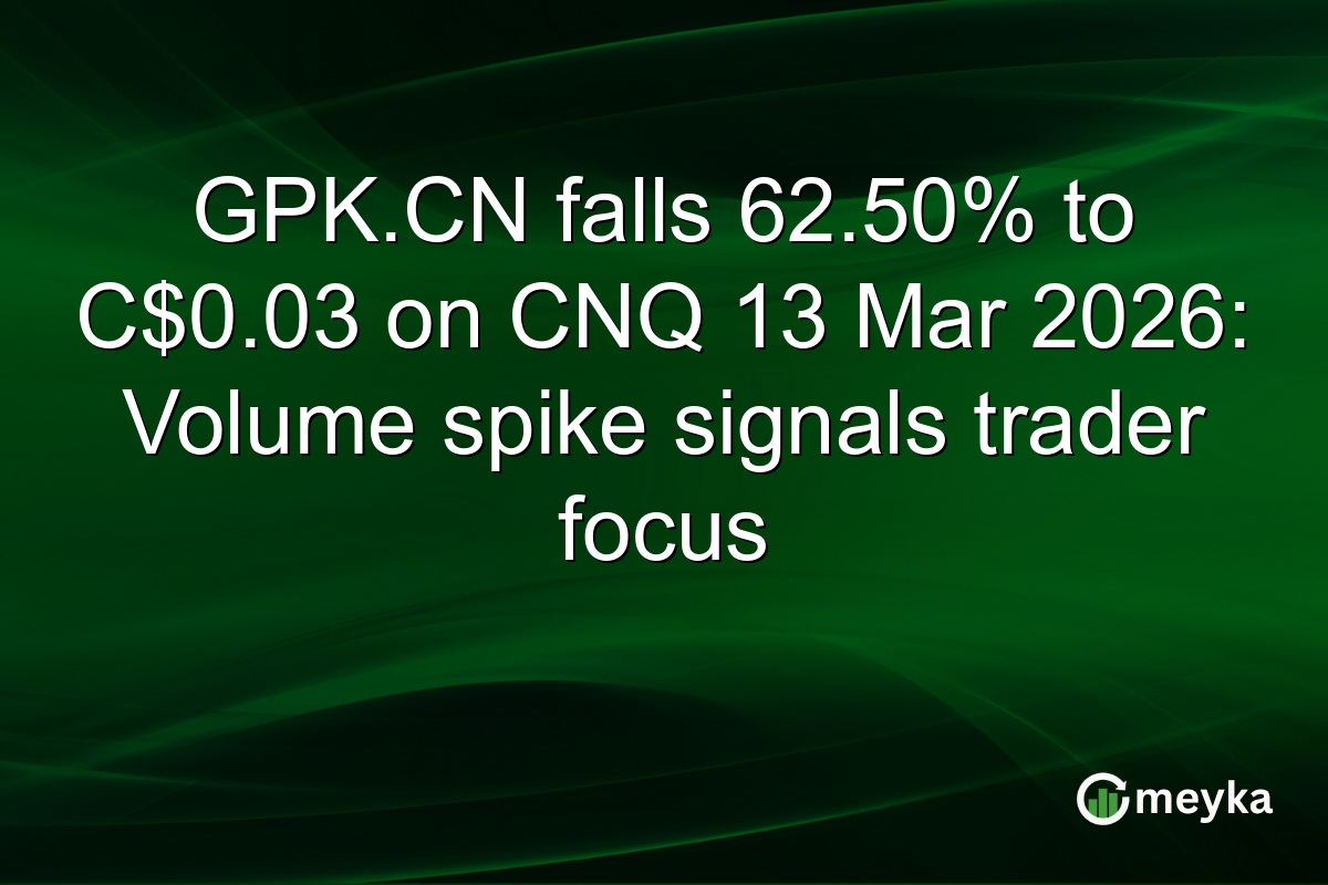 GPK.CN falls 62.50% to C$0.03 on CNQ 13 Mar 2026: Volume spike signals trader focus