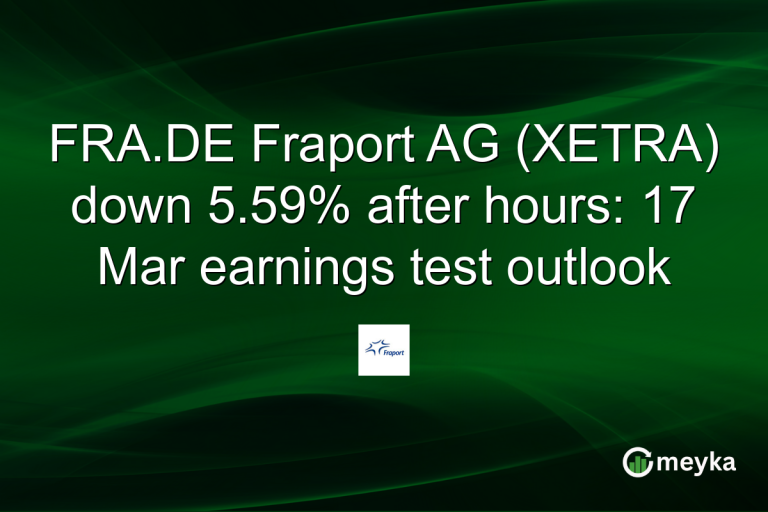 FRA.DE Fraport AG (XETRA) down 5.59% after hours: 17 Mar earnings test outlook
